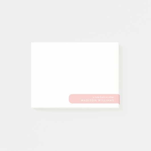 Moderne minimalistische gepersonaliseerde briefpap post-it® notes (Voorkant)