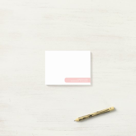 Moderne minimalistische gepersonaliseerde briefpap post-it® notes (Op bureau)