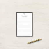 Moderne minimalistische gepersonaliseerde briefpap post-it® notes (Op bureau)