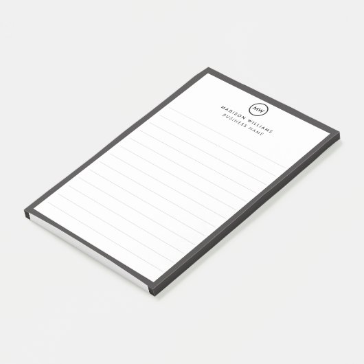 Moderne minimalistische gepersonaliseerde briefpap post-it® notes (Schuin)
