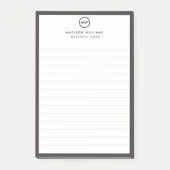Moderne minimalistische gepersonaliseerde briefpap post-it® notes (Voorkant)