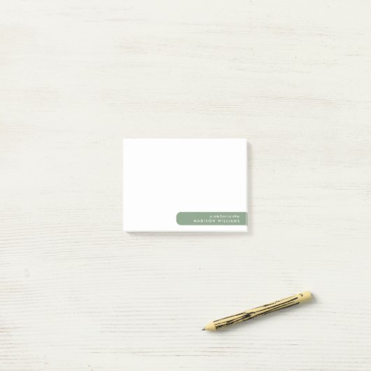 Moderne minimalistische gepersonaliseerde briefpap post-it® notes (Op bureau)