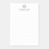 Moderne minimalistische gepersonaliseerde briefpap post-it® notes (Voorkant)