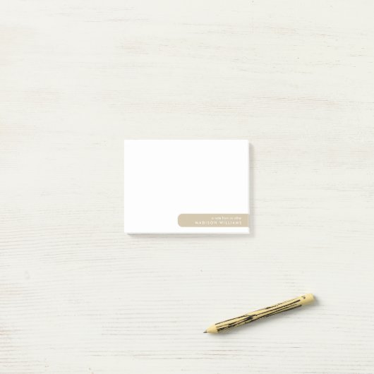 Moderne minimalistische gepersonaliseerde briefpap post-it® notes (Op bureau)