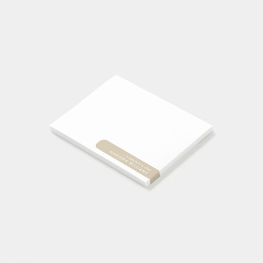 Moderne minimalistische gepersonaliseerde briefpap post-it® notes (Schuin)