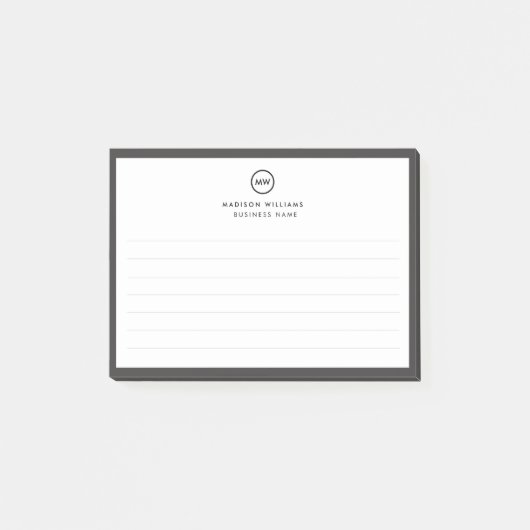 Moderne minimalistische gepersonaliseerde briefpap post-it® notes (Voorkant)
