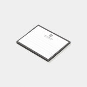Moderne minimalistische gepersonaliseerde briefpap post-it® notes (Schuin)