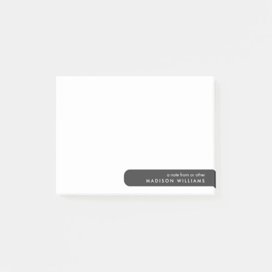 Moderne minimalistische gepersonaliseerde briefpap post-it® notes (Voorkant)
