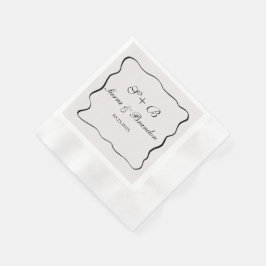 Moderne minimalistische gepersonaliseerde bruiloft servet