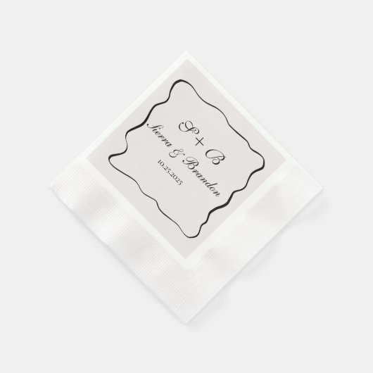 Moderne minimalistische gepersonaliseerde bruiloft servet (Hoek)