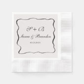 Moderne minimalistische gepersonaliseerde bruiloft servet (Voorkant)