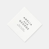 Moderne minimalistische gepersonaliseerde bruiloft servet (Hoek)