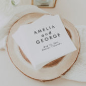 Moderne minimalistische gepersonaliseerde bruiloft servet
