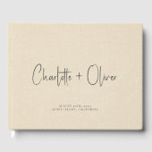 Moderne minimalistische gepersonaliseerde crème br gastenboek (Voorkant)