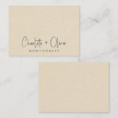 Moderne minimalistische gepersonaliseerde crème br notitiekaartje (Voorkant / Achterkant)
