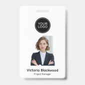 Moderne Minimalistische Gepersonaliseerde Foto Badge (Voorzijde)