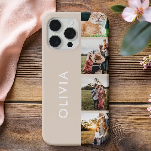 Moderne minimalistische gepersonaliseerde fotocoll Case-Mate iPhone case