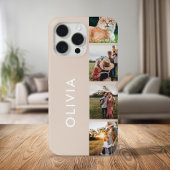 Moderne minimalistische gepersonaliseerde fotocoll Case-Mate iPhone case