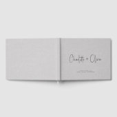 Moderne minimalistische gepersonaliseerde grijze b gastenboek (Volledig)