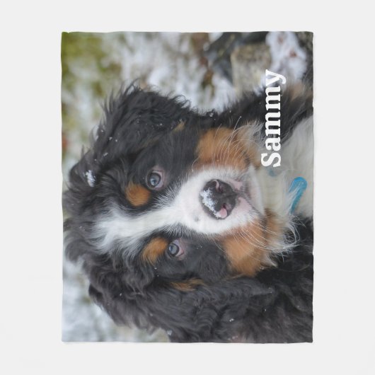 Moderne minimalistische gepersonaliseerde huisdier fleece deken (Voorkant)
