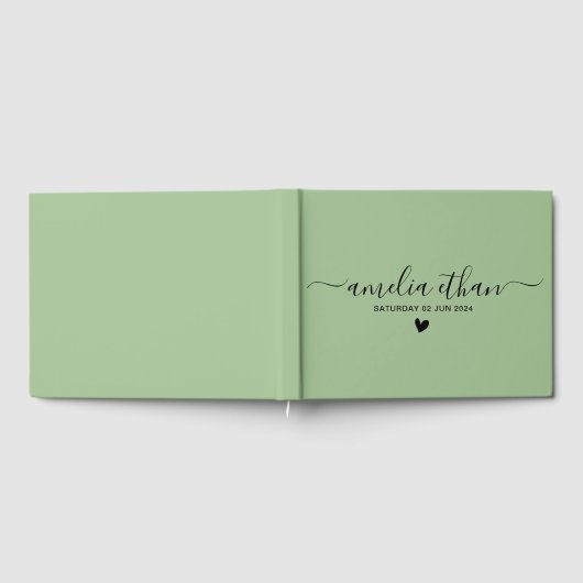 Moderne Minimalistische Gepersonaliseerde huwelijk Gastenboek (Volledig)