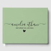 Moderne Minimalistische Gepersonaliseerde huwelijk Gastenboek (Voorkant)