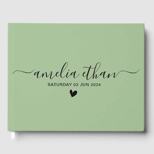 Moderne Minimalistische Gepersonaliseerde huwelijk Gastenboek (Voorkant)