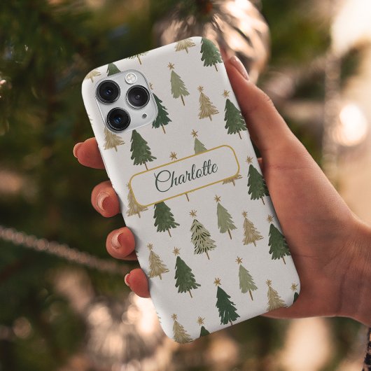 Moderne Minimalistische Gepersonaliseerde Kerstmis Case-Mate iPhone Case