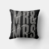Moderne minimalistische gepersonaliseerde Mr. en M Kussen (Achterkant)