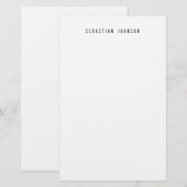 Moderne Minimalistische Gepersonaliseerde Naam Bri Briefpapier (Voorkant / Achterkant)