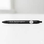 Moderne Minimalistische Gepersonaliseerde Naam & L Zwarte Inkt Pen