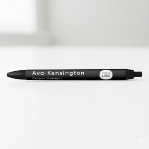 Moderne Minimalistische Gepersonaliseerde Naam & L Zwarte Inkt Pen