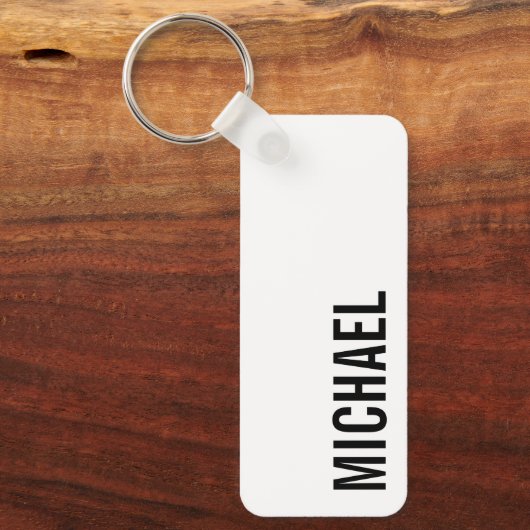 Moderne Minimalistische Gepersonaliseerde Naam Sleutelhanger (Voorkant)