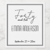 Moderne minimalistische gepersonaliseerde tekst Sh Wijn Etiket (Enkel label)