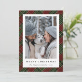 Moderne minimalistische geplakte kerstfoto feestdagenkaart (Staand voorkant)