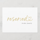 Moderne minimalistische gereserveerde trouwbord (Voorkant)