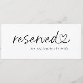 Moderne minimalistische gereserveerde trouwbord (Voorkant)