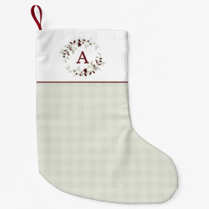 Moderne Minimalistische Geruite Hulst Krans Monogr Kleine Kerstsok
