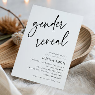Moderne Minimalistische Geslacht Revealer Party Kaart