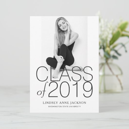 Moderne, minimalistische, gestapelde Afstuderen fo Aankondiging (Staand voorkant)