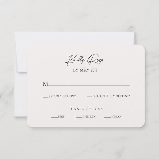 Moderne, minimalistische getextureerde RSVP-behuiz Kaart (Voorkant)
