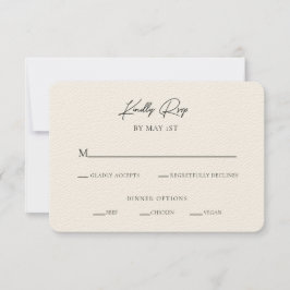 Moderne, minimalistische getextureerde RSVP-behuiz Kaart