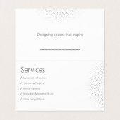 Moderne minimalistische gevouwen architect visitekaartje (Binnenkant ongevouwen)