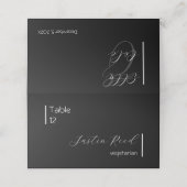 Moderne minimalistische gevouwen plaats kaart plaatskaartje (Buitenkant ongevouwen)