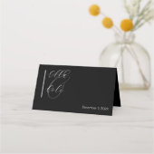 Moderne minimalistische gevouwen plaats kaart plaatskaartje (Achterkant)