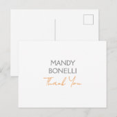 Moderne Minimalistische Gewone Gepersonaliseerde D Briefkaart (Voorkant / Achterkant)