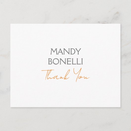 Moderne Minimalistische Gewone Gepersonaliseerde D Briefkaart (Voorkant)