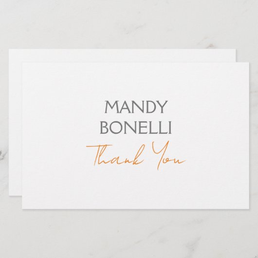 Moderne Minimalistische Gewone Gepersonaliseerde D Briefpapier (Voorkant / Achterkant)