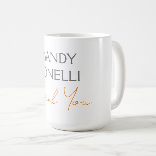 Moderne Minimalistische Gewone Gepersonaliseerde D Koffiemok (Voorkant rechts)