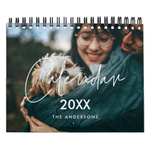 Moderne minimalistische gezinsfoto 2027 kalender